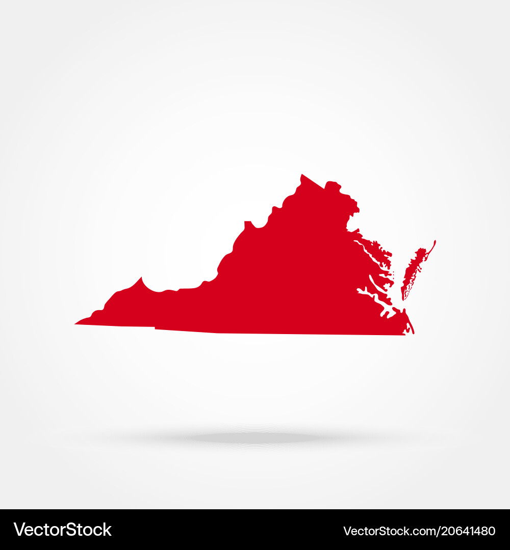Map of the us state virginia Map of the us state virginia Vector Image