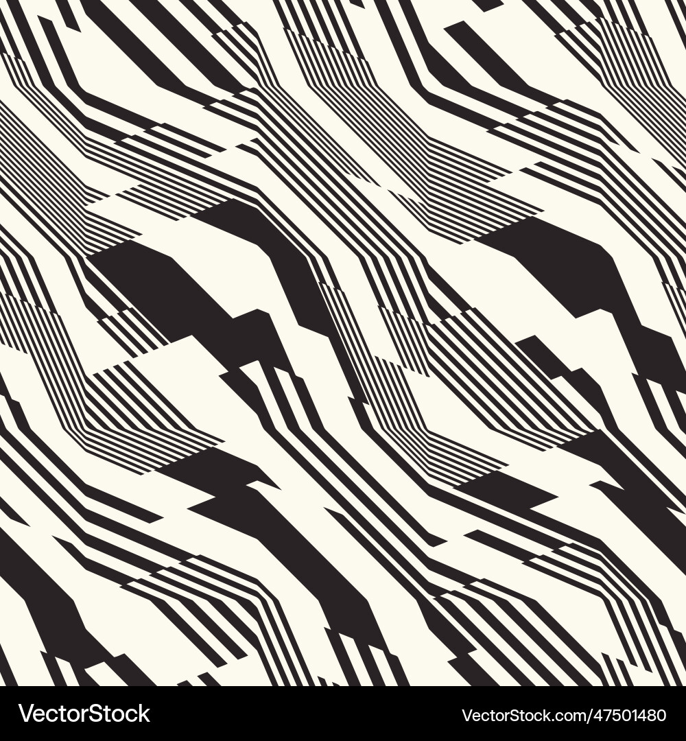 Monochrome glitch effect textured zigzag pattern Monochrome glitch effect textured zigzag pattern vector image