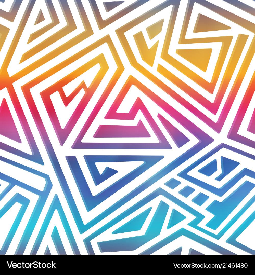 Rainbow Maze Pattern - Colorful Abstract Vector Image