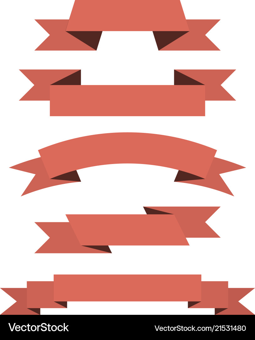 Red paper scrolls set Vector Image