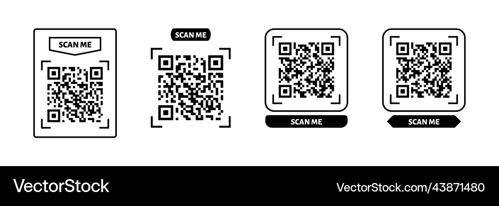 Scan me qr code design for payment text Scan me qr code design for payment text vector image