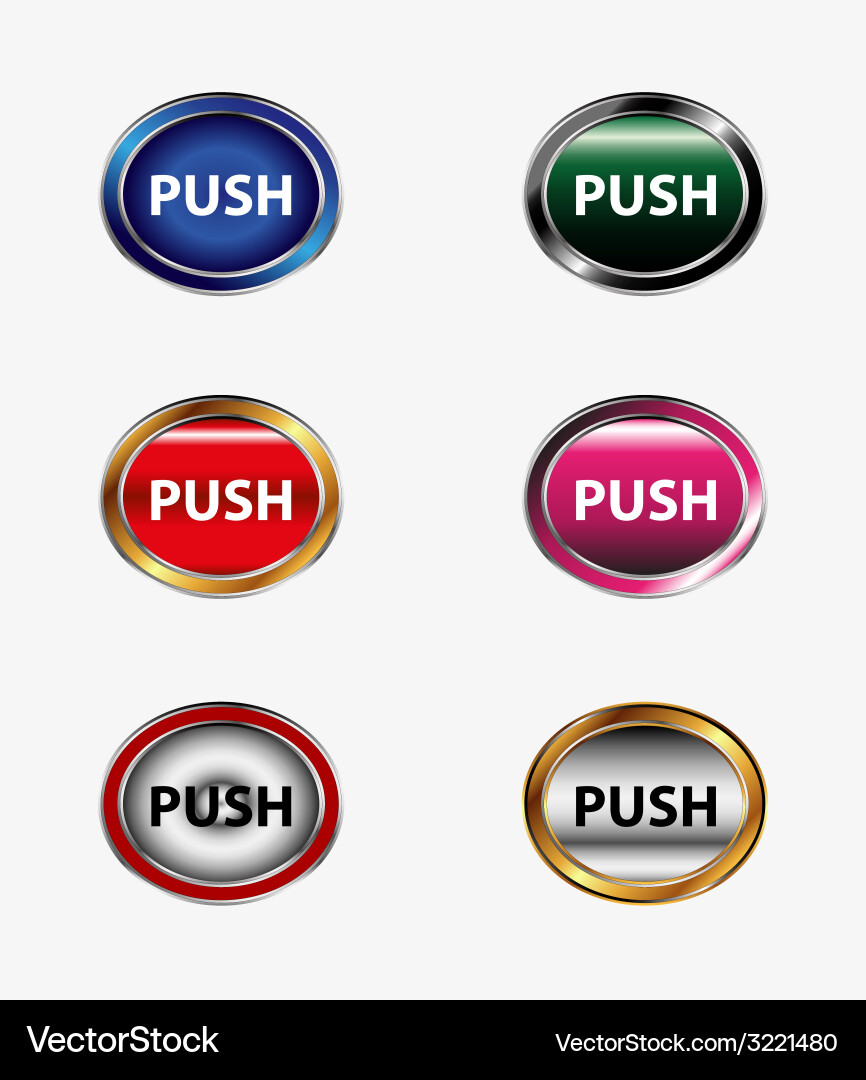 Set of push button vector image