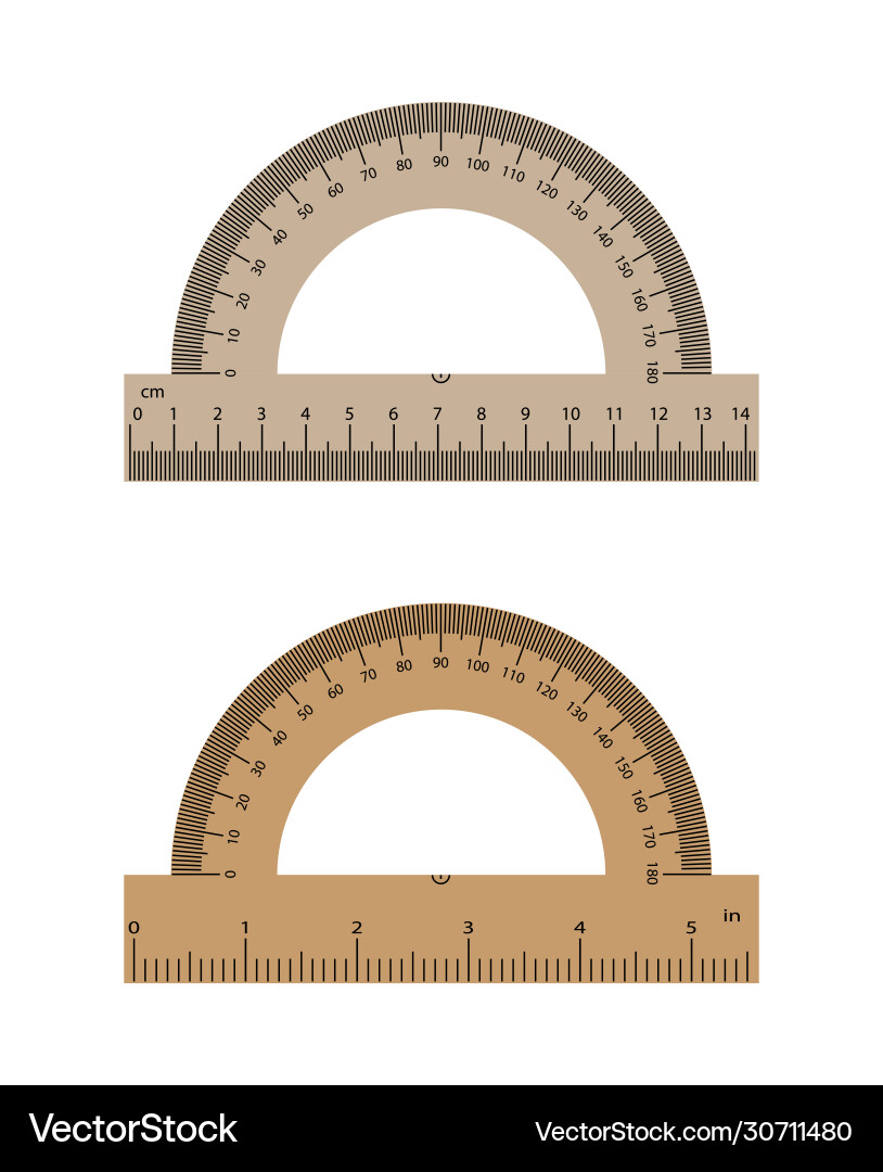 Set protractors realistic protractor Set protractors realistic protractor vector image