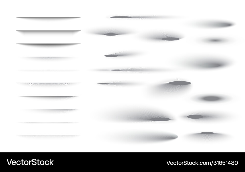 Set transparent shadow with soft edges Set transparent shadow with soft edges Vector Image