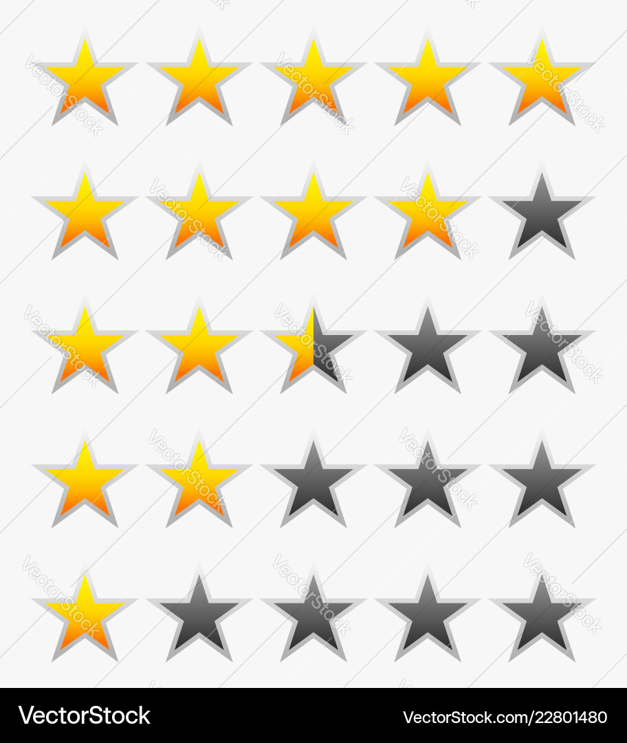 Star rating element system Star rating element system vector image
