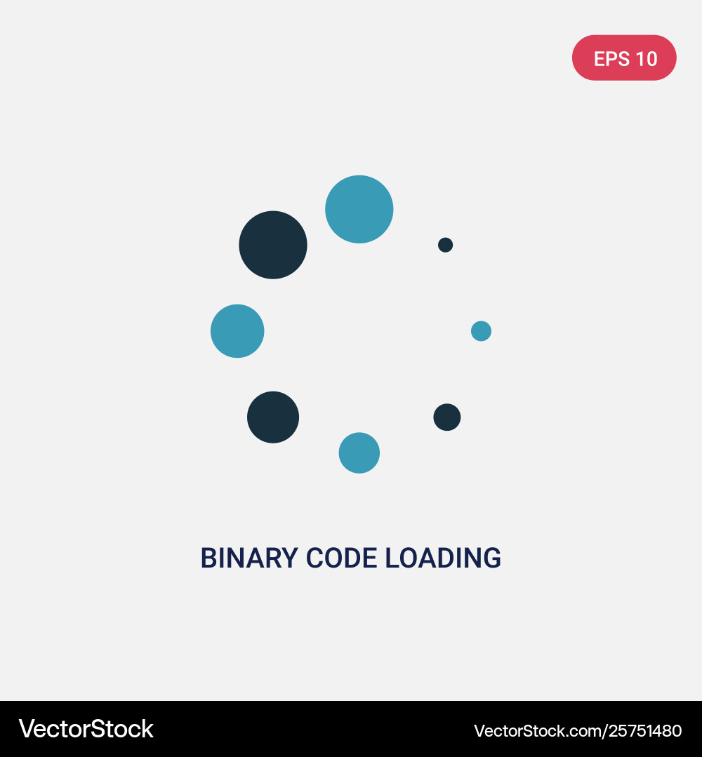 Two color binary code loading icon from user vector image