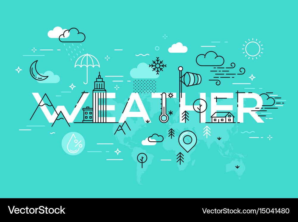 Weather concept with icons and elements vector image
