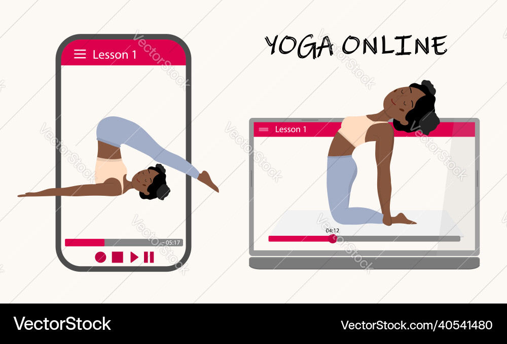 Yoga online safely without leaving home Yoga online safely without leaving home vector image