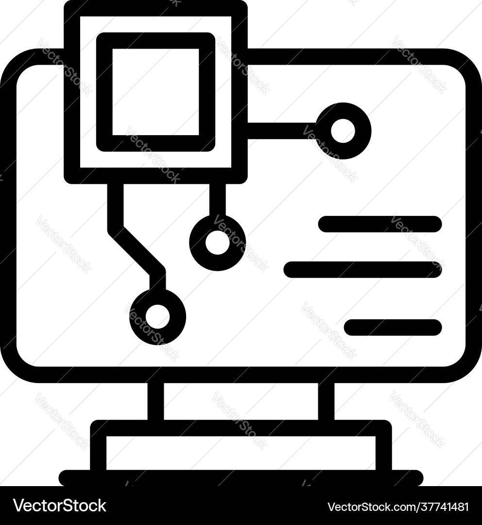 Api computer icon outline style Api computer icon outline style vector image