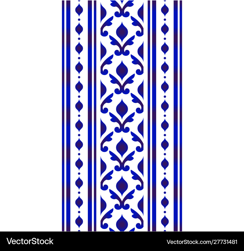 Blue and white seamless borders vector image