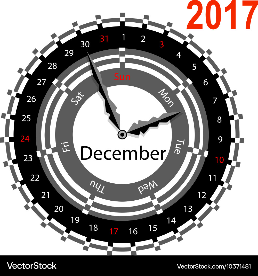 Creative idea of design a clock with circular vector image