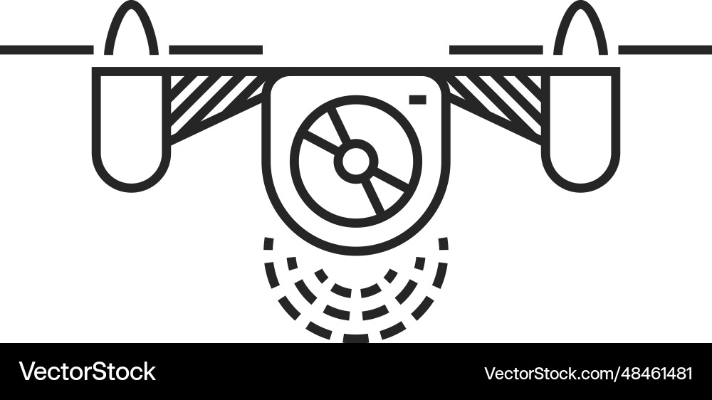 Drone linear icon copter symbol flying robot Drone linear icon copter symbol flying robot vector image