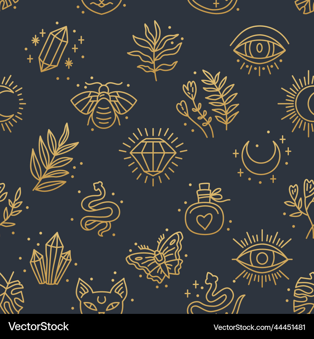 Elegant celestial seamless pattern with boho Elegant celestial seamless pattern with boho vector image