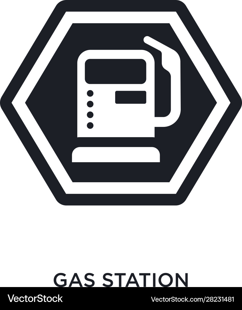 Gas station isolated icon simple element from Vector Image