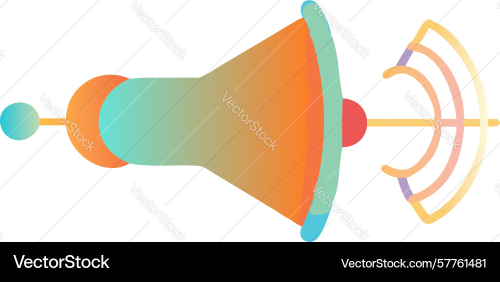 Gradient speaker with sound waves design vector image
