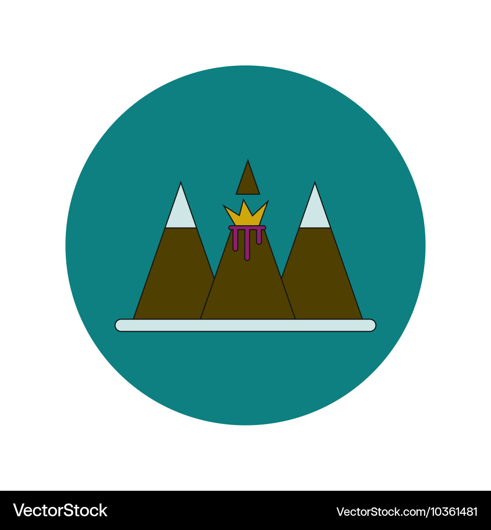 In flat design of volcano Vector Image