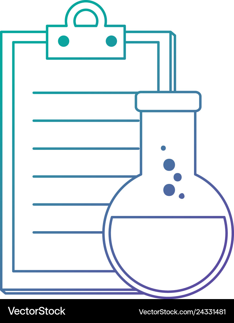 Laboratory tube test flask and checklist Laboratory tube test flask and checklist Vector Image