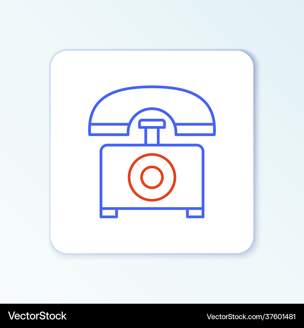 Line telephone icon isolated on white background Line telephone icon isolated on white background vector image