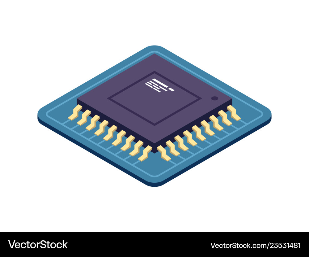 Mobile Processor with Gold Contacts vector image
