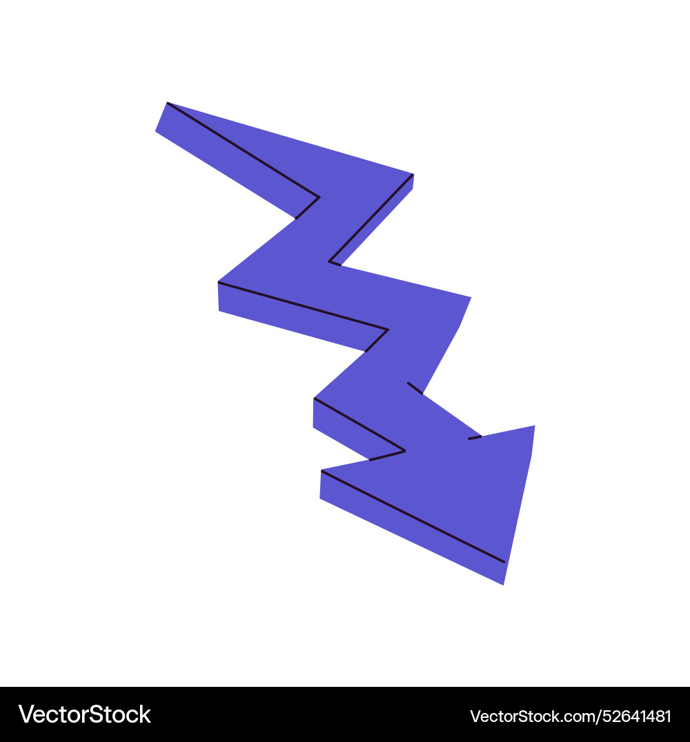 Pointer arrow with energy shape showing route Pointer arrow with energy shape showing route vector image