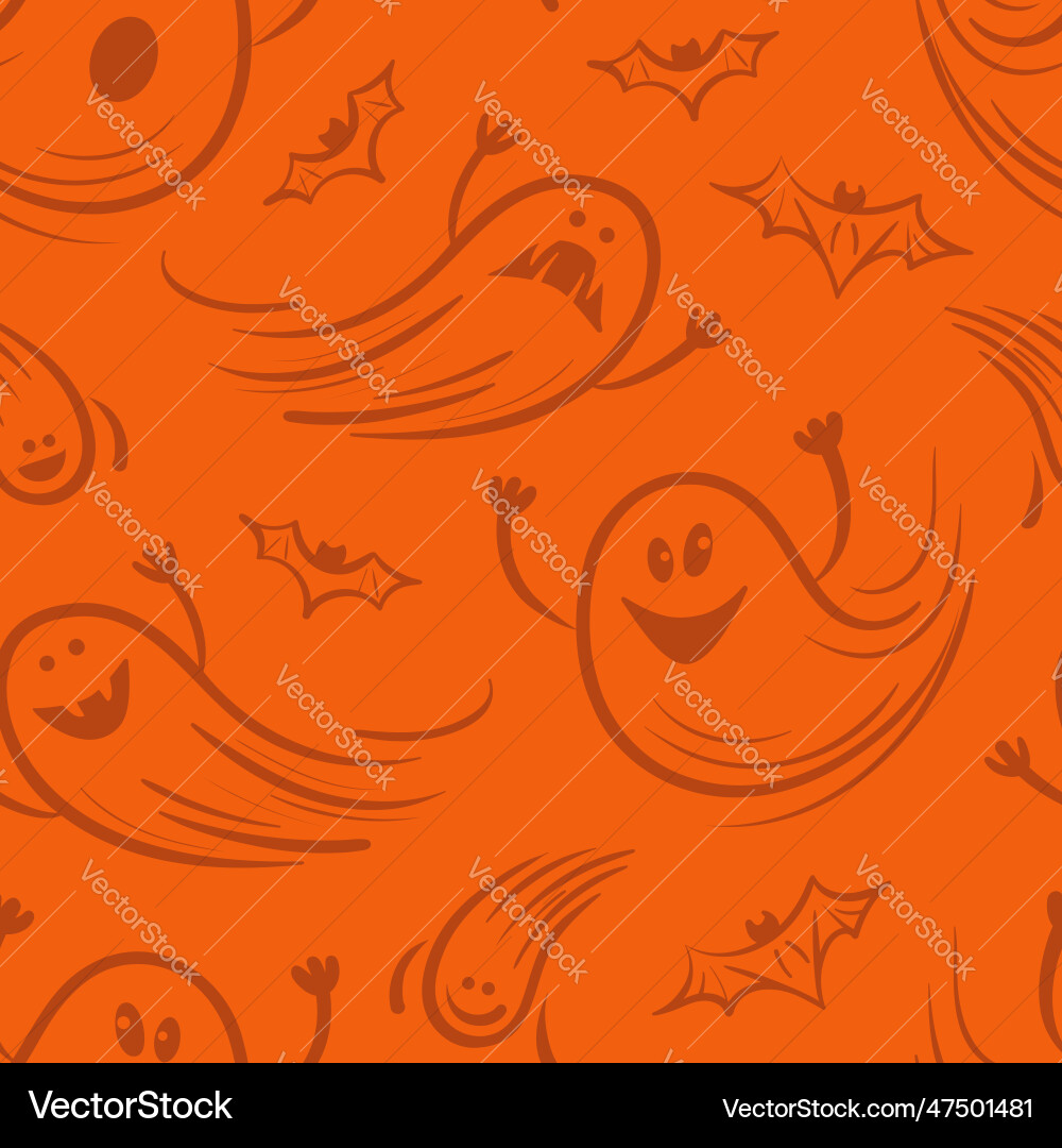 Seamless pattern with ghosts and bats Seamless pattern with ghosts and bats vector image