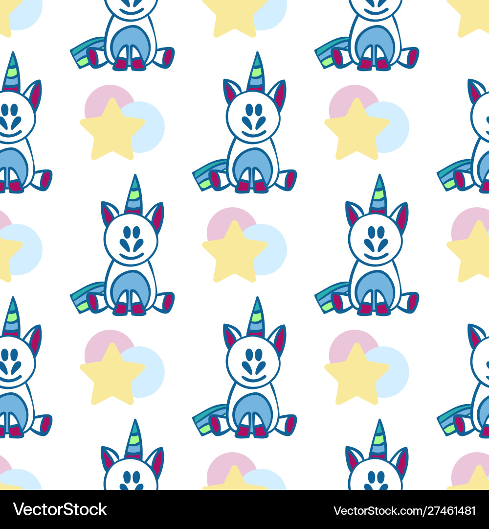 Seamless pattern with unicorn and star Seamless pattern with unicorn and star Vector Image