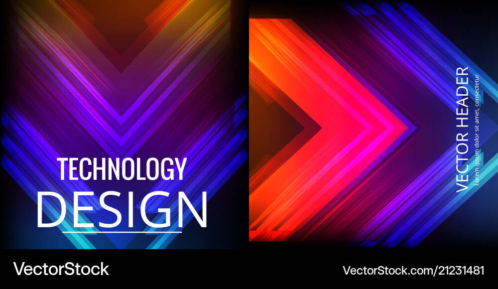 Set of abstract technology web banner Set of abstract technology web banner vector image