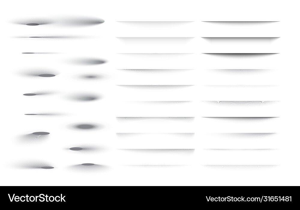 Set transparent shadow with soft edges Set transparent shadow with soft edges vector image