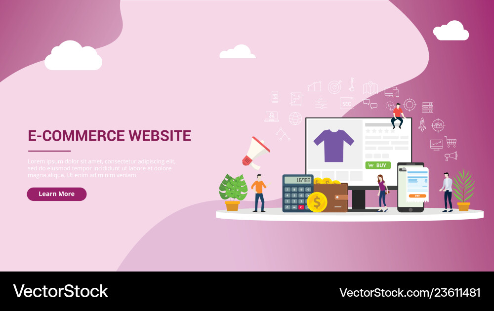 Website landing page design ui ux interface Website landing page design ui ux interface vector image