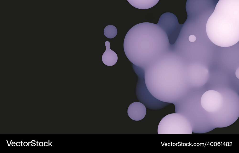 Abstract 3d fluid metaball shape with violet balls Abstract 3d fluid metaball shape with violet balls vector image