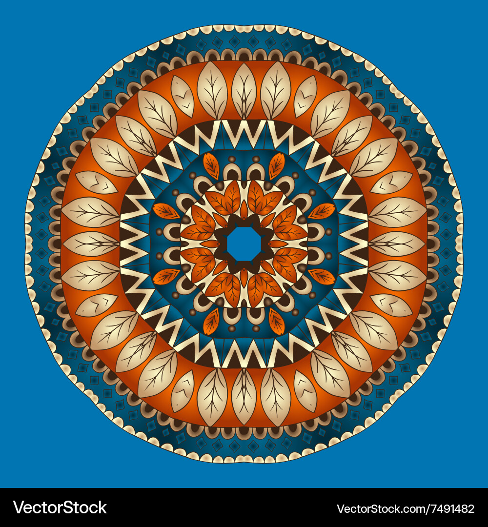 Circular pattern in arabic style vector image