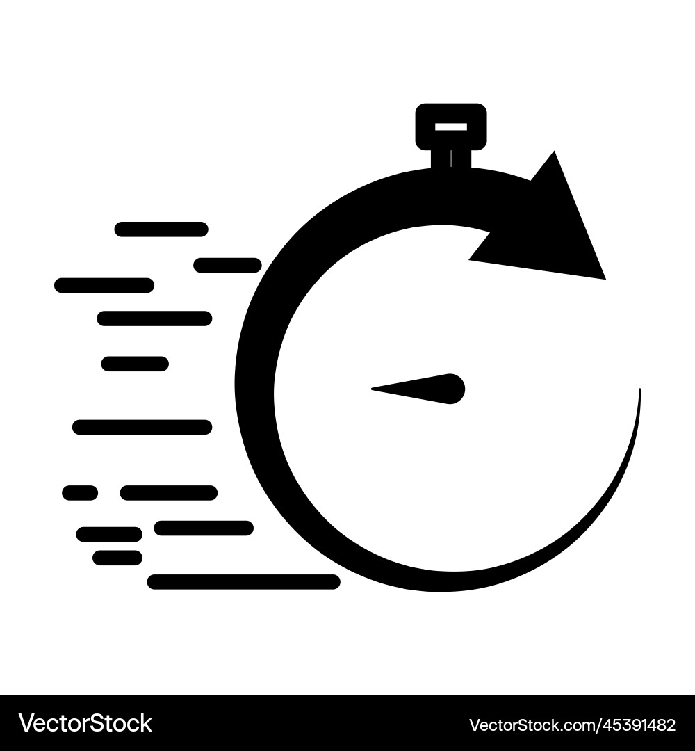 Clock icon with arrow and speed suitable for fast Clock icon with arrow and speed suitable for fast vector image