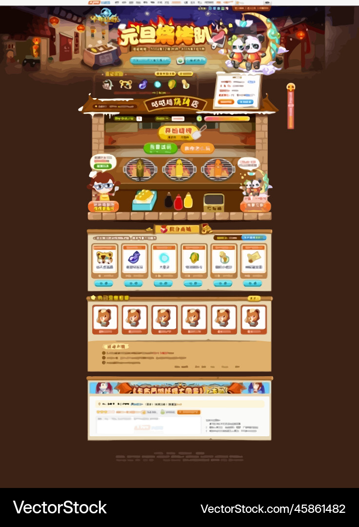 Complete set of level button game ui pop-up icon Vector Image