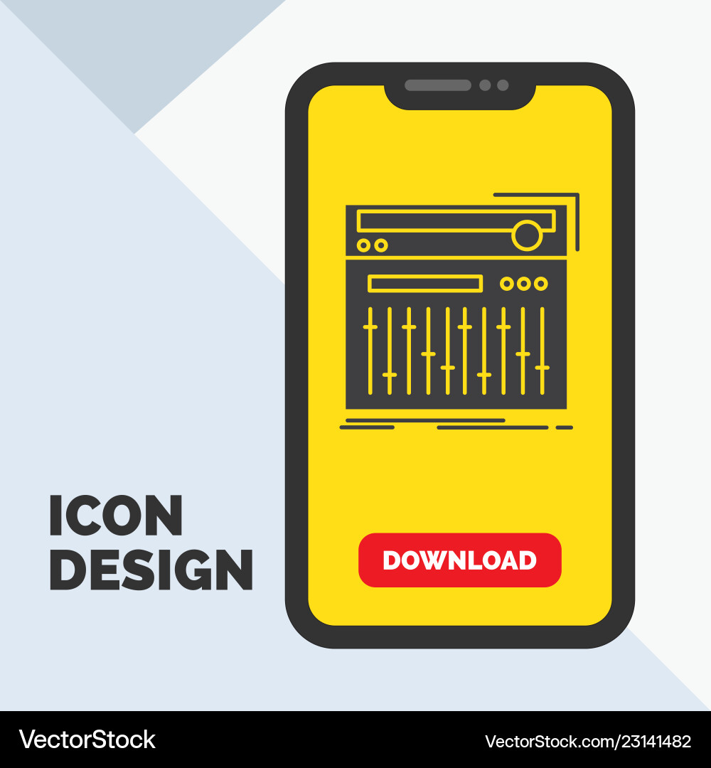 Control controller midi studio sound glyph icon Control controller midi studio sound glyph icon vector image