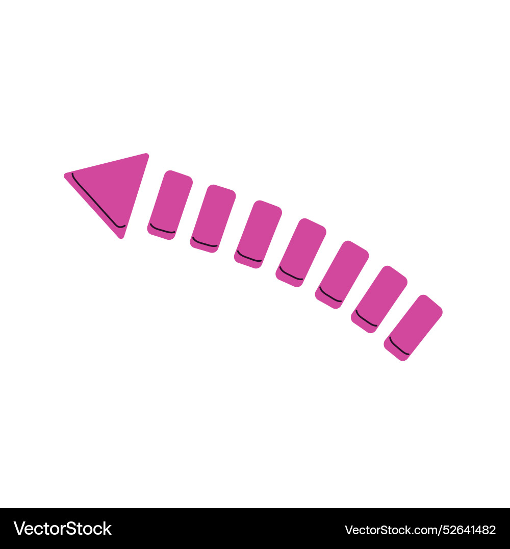Dashed arrow showing change of route turn dot vector image