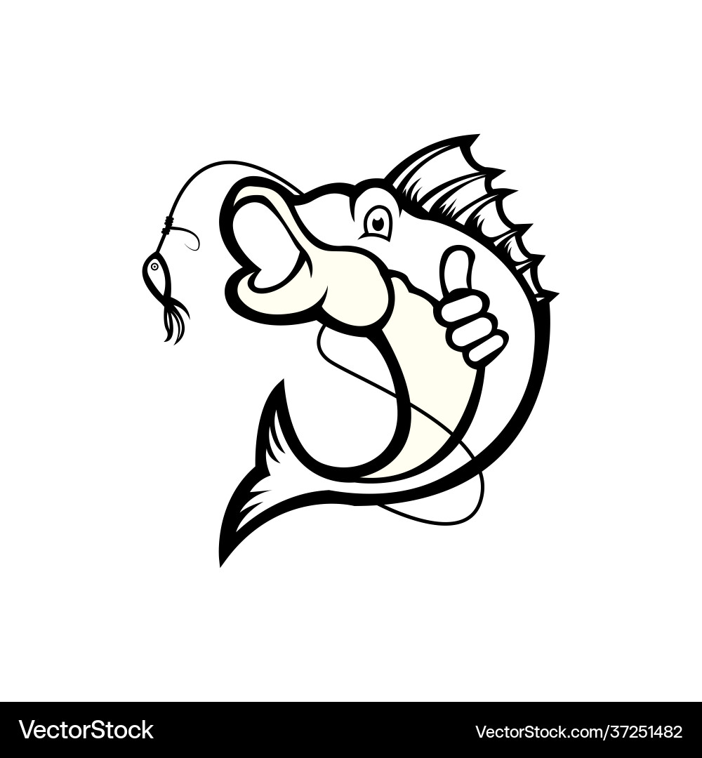 Fishing mascot logo vector image