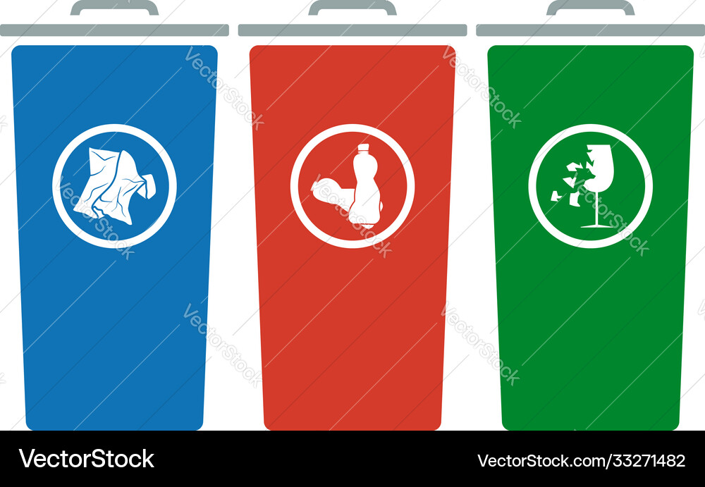 Garbage containers with separated trash icon Garbage containers with separated trash icon vector image