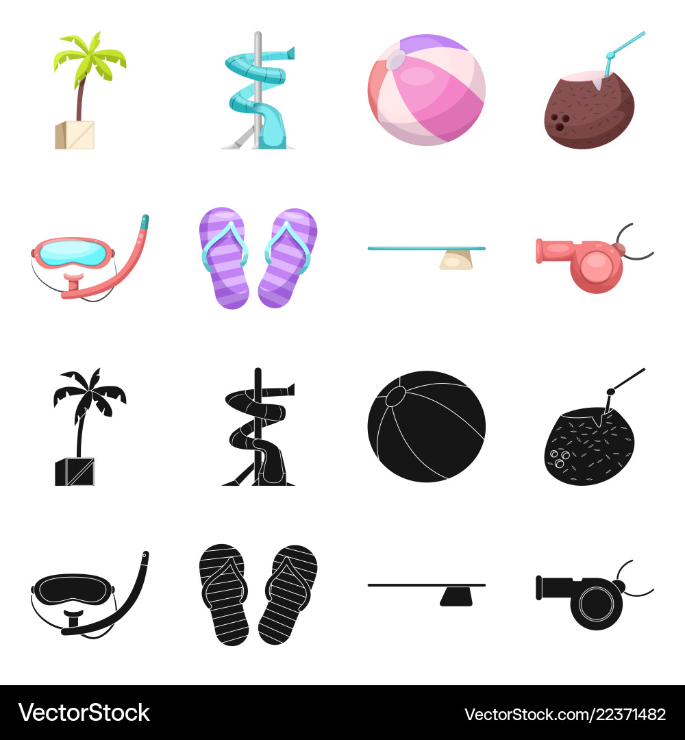 Isolated object of pool and swimming sign set Isolated object of pool and swimming sign set vector image