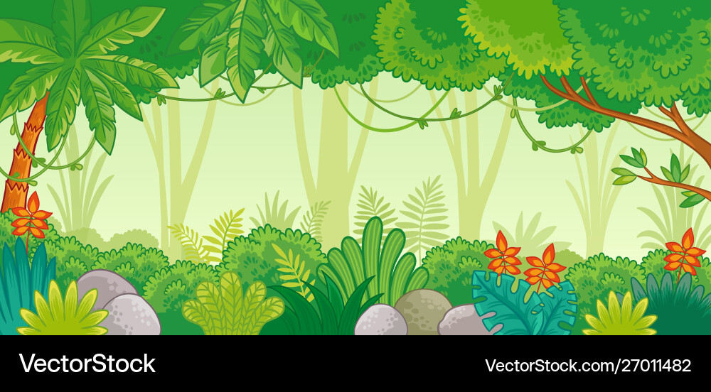 Jungle Landscape Background Royalty Free Vector Image