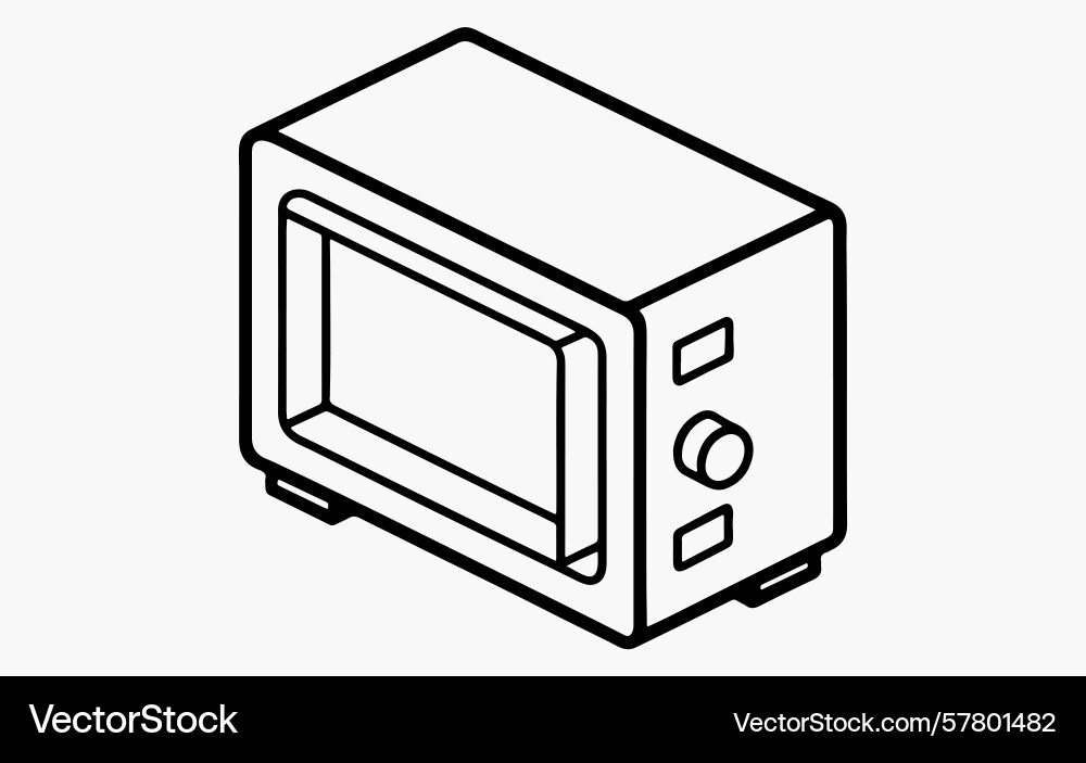 Microwave line art Vector Image