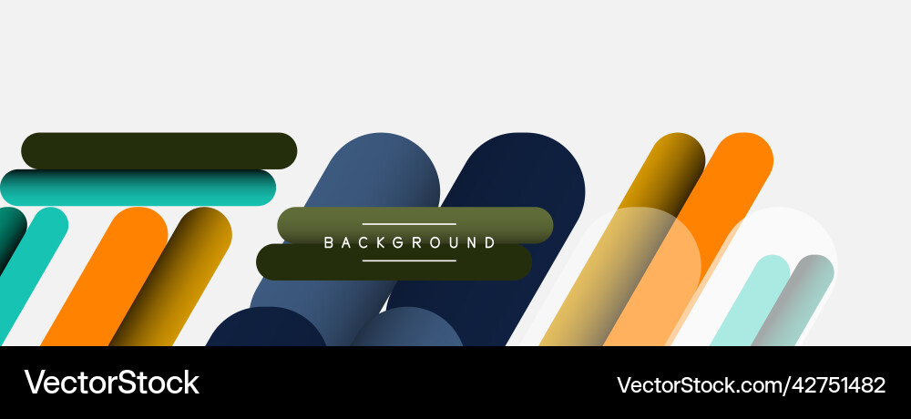 Overlapping round shapes and lines background Vector Image