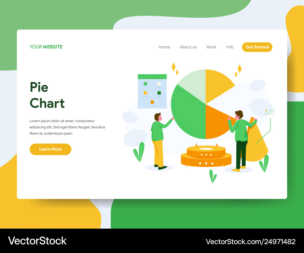 Pie Chart Data Visualization Template vector image