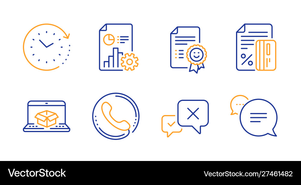Time change report and credit card icons set Time change report and credit card icons set vector image