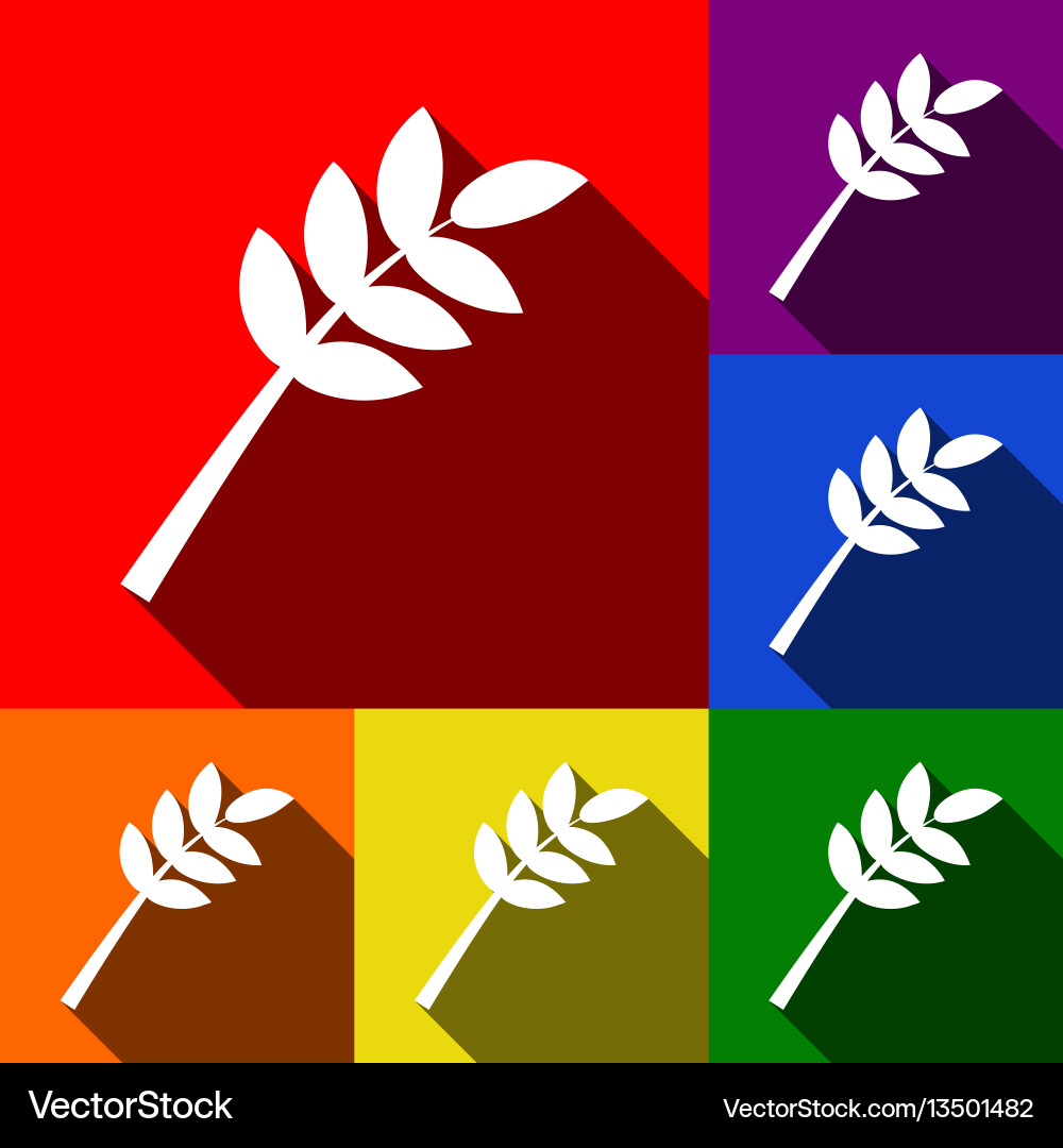 Tree branch sign set of icons with flat vector image