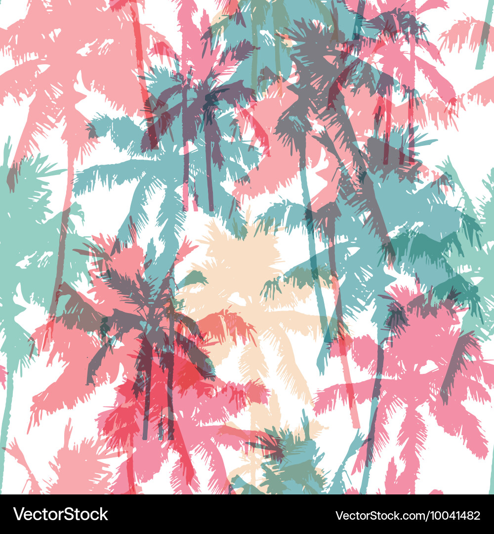 Tropical Palm Tree Seamless Pattern Royalty Free Vector