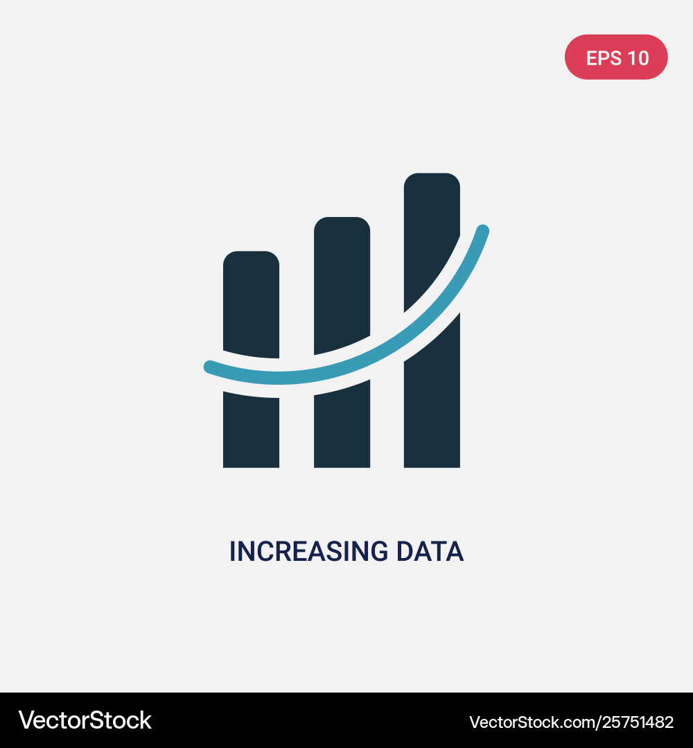 Two color increasing data icon from user Two color increasing data icon from user vector image