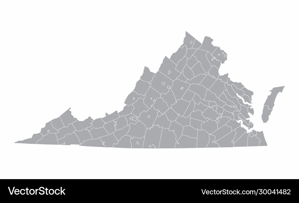 Virginia state counties map Virginia state counties map vector image