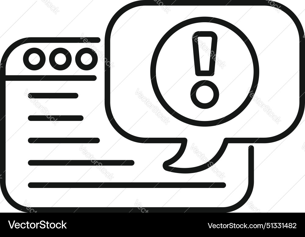 Website error alert icon concept Royalty Free Vector Image