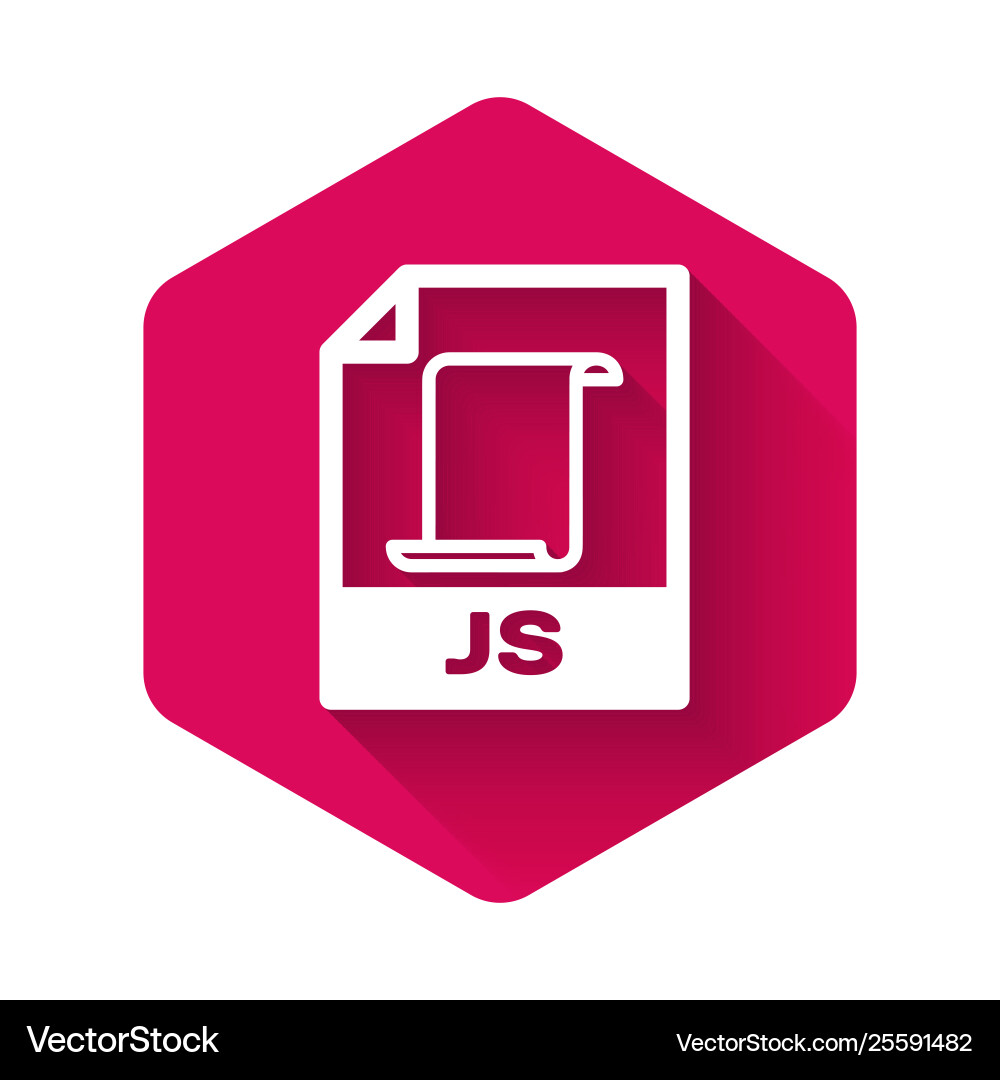 White js file document icon download button vector image