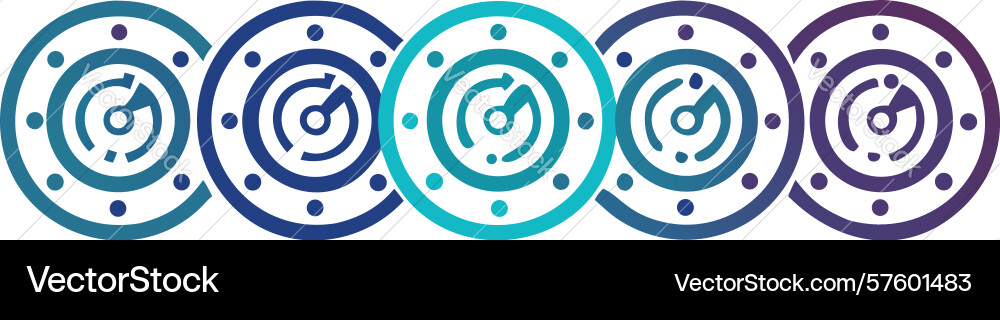 Abstract time discs interlocking circular clock vector image